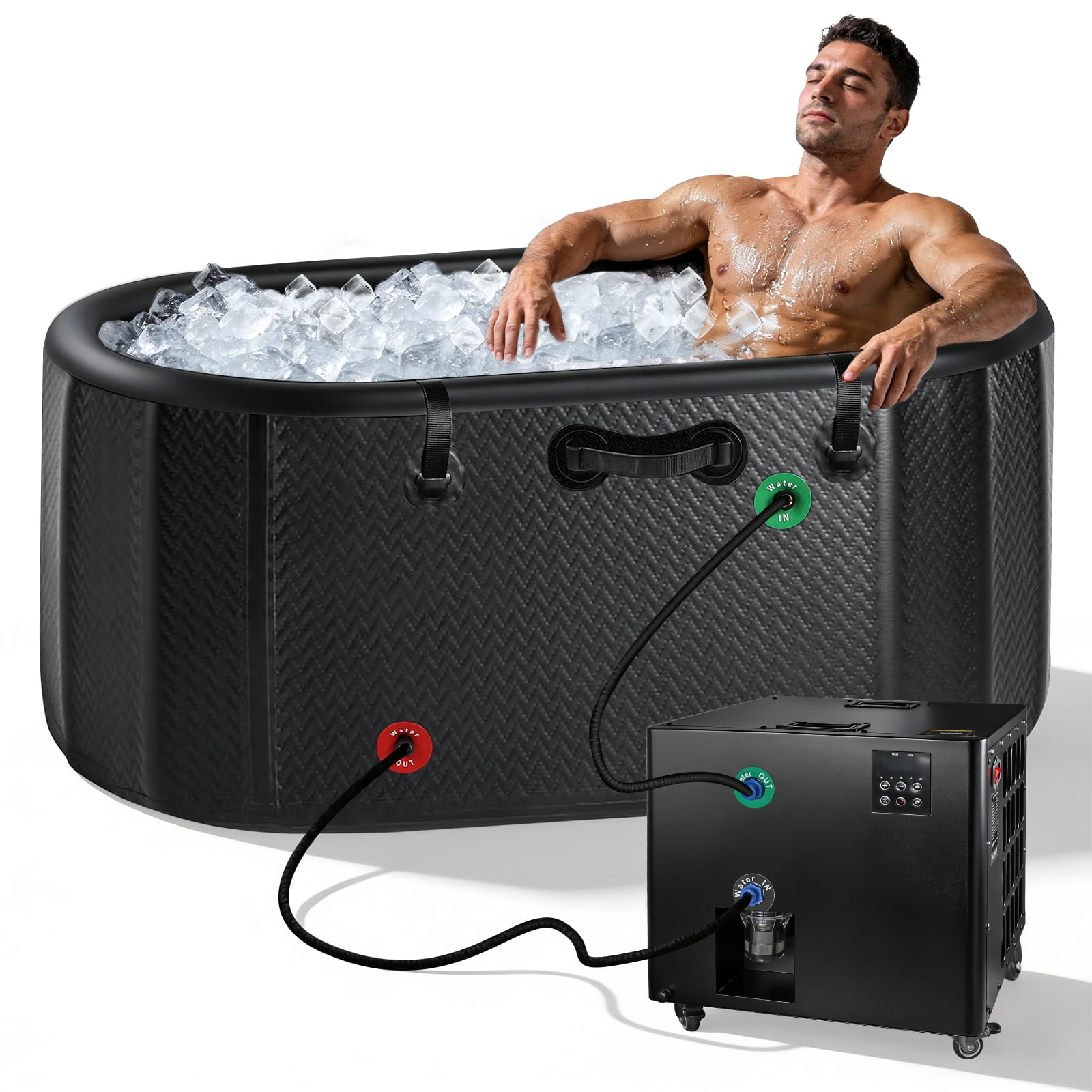 Vakiorn Ice Bath Tub 248 Gallon with 1HP Heating Cooling System UV Timer Wheels Cover Storage Bag for Athletes Home Gym Use