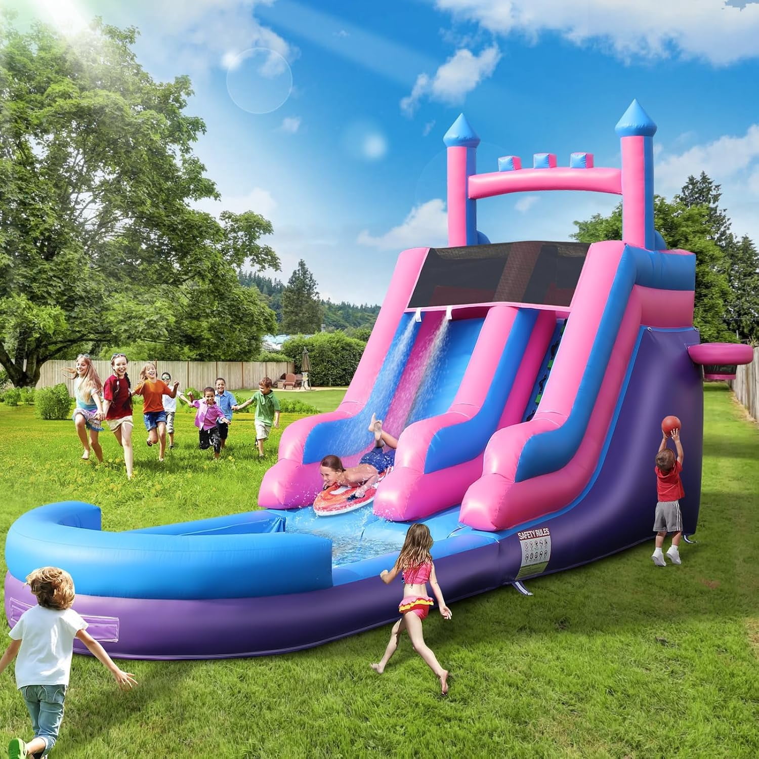 Vakiorn Inflatable Commercial Water Slide 26.2x17.4x9.8 ft 100% PVC ...