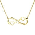 thumbnail image 1 of Vakki 18K Gold Plated Personalized Infinity Double Heart Necklace Customized Any 2 Names Infinity Nacklace, 1 of 5