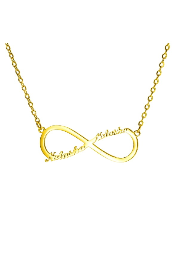 18K Gold Plated Personalized Infinity Name Necklace Customized Any 2 Names Infinity Nacklace