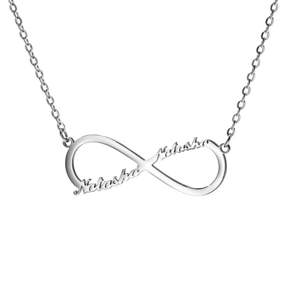 Vakki 18K Gold Plated Personalized Infinity Name Necklace Customized Any 2 Names Infinity Nacklace
