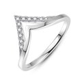 thumbnail image 1 of Vakki Chevron Rings for Women Double V Shaped Ring Stackable Cubic Zirconia Wedding Band For Women Size 5-9, 1 of 5