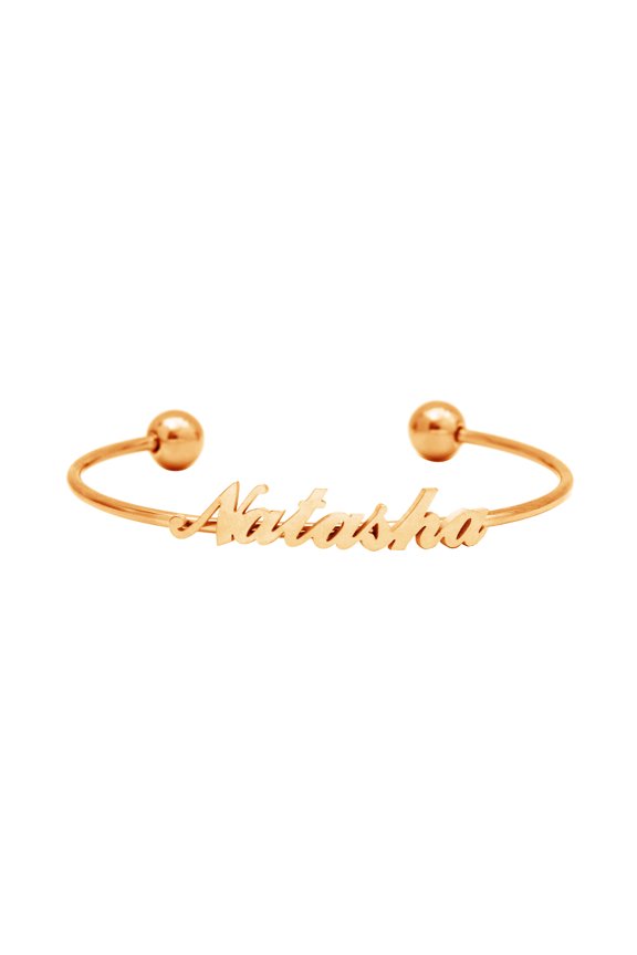 Custom Name Cuff Bangle Bracelets Stainless Steel Personalized Name Bracelet 18K Gold Plated Name Cuff Bangle