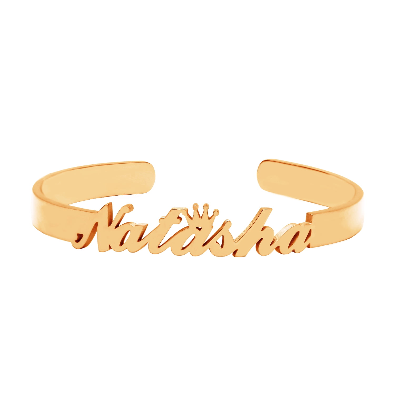 Vakki Custom Stainless Steel Name Bracelets Personalized Crown