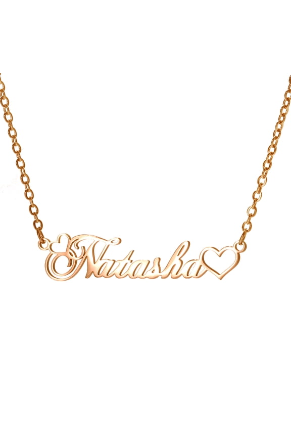 Name Customized Necklace Heart Shaped Personalized Necklace Stainless Steel Nameplate Necklace 18K Gold Plated Chain Jewelry for Women