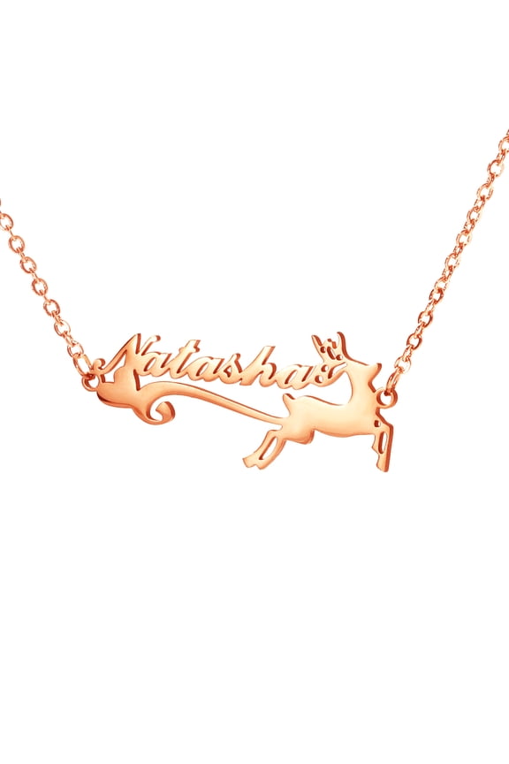 Name Customized Necklaces Stainless Steel Deer Personalized Name Necklace for Women Customized Gift