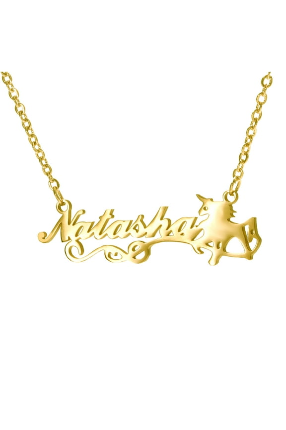 Name Customized Necklaces Stainless Steel Personalized unicorn Pendant Necklace