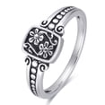 thumbnail image 1 of Vakki Vintage Inspired Signet Ring Daisy Bloom Women's Statement Ring Size 5 to 9, 1 of 5