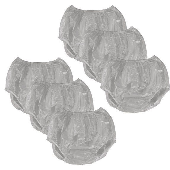 Vakly Adult Vinyl Waterproof Pull-Over Underwear, Incontinence Pants to Cover Diapers, Pack of 6, XL