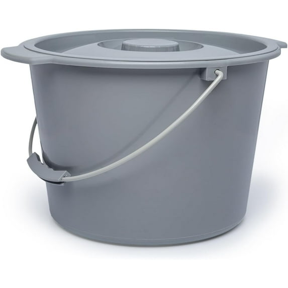 Vakly Commode Bucket with Lid and Handle - Replacement Pail - 8 Quart / 2 Gallon Capacity