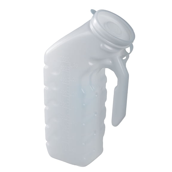 Vakly Male Urinal with Cover and Handle - 32 oz Plastic Urine Bottles - 1 Count