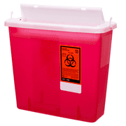 Vakly Sharps Container - 5 Quart with Mailbox Style Lid - Safe Needle Disposal - Large