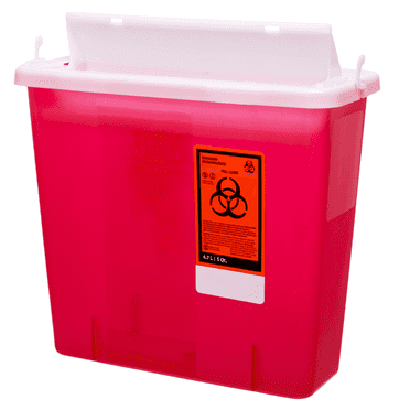 Vakly Sharps Container - 5 Quart with Mailbox Style Lid - Safe Needle Disposal - Large