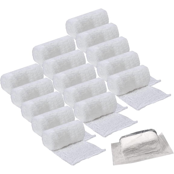 Vakly Sterile Krinkle Gauze Rolls - Kerlix Type Cotton Mesh Bandages, 4.5" x 4.1 yd, 6-Ply, 15 Pack