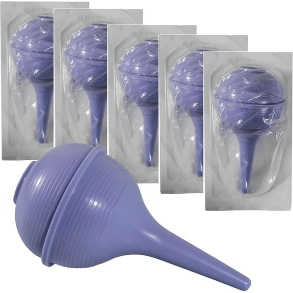 Vakly Sterile Rubber Ear Suction Ulcer Bulb - Easy Squeeze Ear and Nasal Sucker Ball - 2 oz, 5 Pack