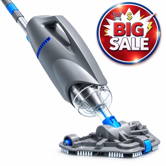 Cordless Handheld Pool Vacuum for Above Ground & Inground Pools, 18.5 GPM Suction, 60 Min Runtime, 39-87.5" Telescopic Pole, Dual Brush Heads, 2.1L Filter Bag, Spas & Hot Tubs