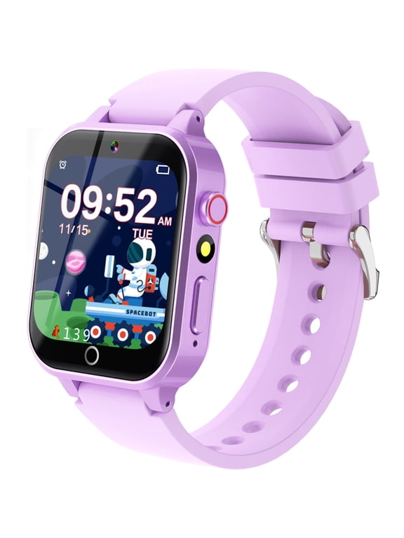1.54" Smart Watch for Girls Smart Watch for Kids with Camera Games Pedometer Video MP3 Flashlights Calculator Alarm Clock Children Touch Screen Purple