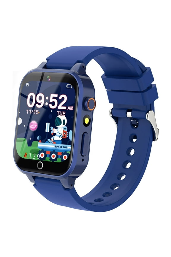 Kids Smart Watch for Boys 4-12 Years Old Birthday Gift, Vakzovy Waterproof Educationals Smart Watch, Dual Camera, 24 Puzzle Games,Music Player, Toddler Watch Learning Toys(Blue)
