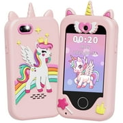 Kids Smart Phone Toys, Unicorns Gifts for Girls Age 6-8, Touchscreen MP3 Player Learning Toys with Dual Camera, Chrismas Birthday Gifts for 3 4 5 7 9 Years Old Kids with 8G SD Card