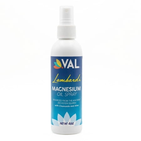 VAL Lombardi Magnesium Oil Spray with Chamomile & Aloe – Fast-Absorbing Transdermal Magnesium (Skin Comfort & Relaxation)