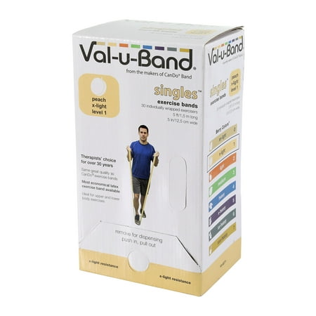Val-u-Band exercise band, 5-foot Singles, 30-piece dispenser, peach (1)