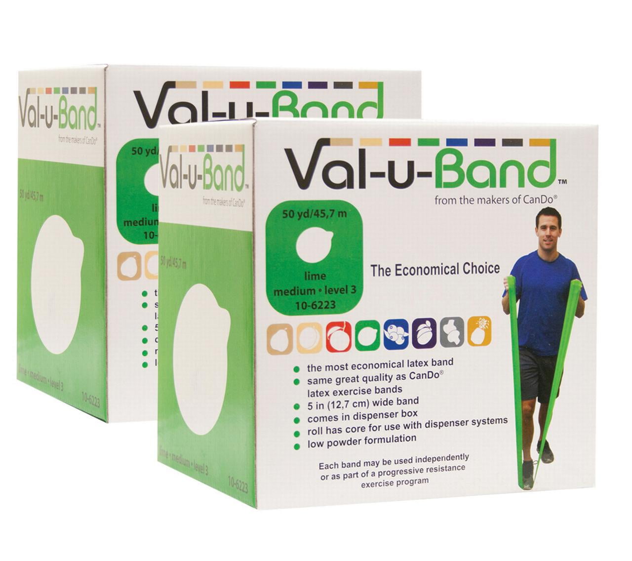 Val-u-Band exercise band, Twin-Pak, lime (3), 100 yard (2 50-yd boxes)