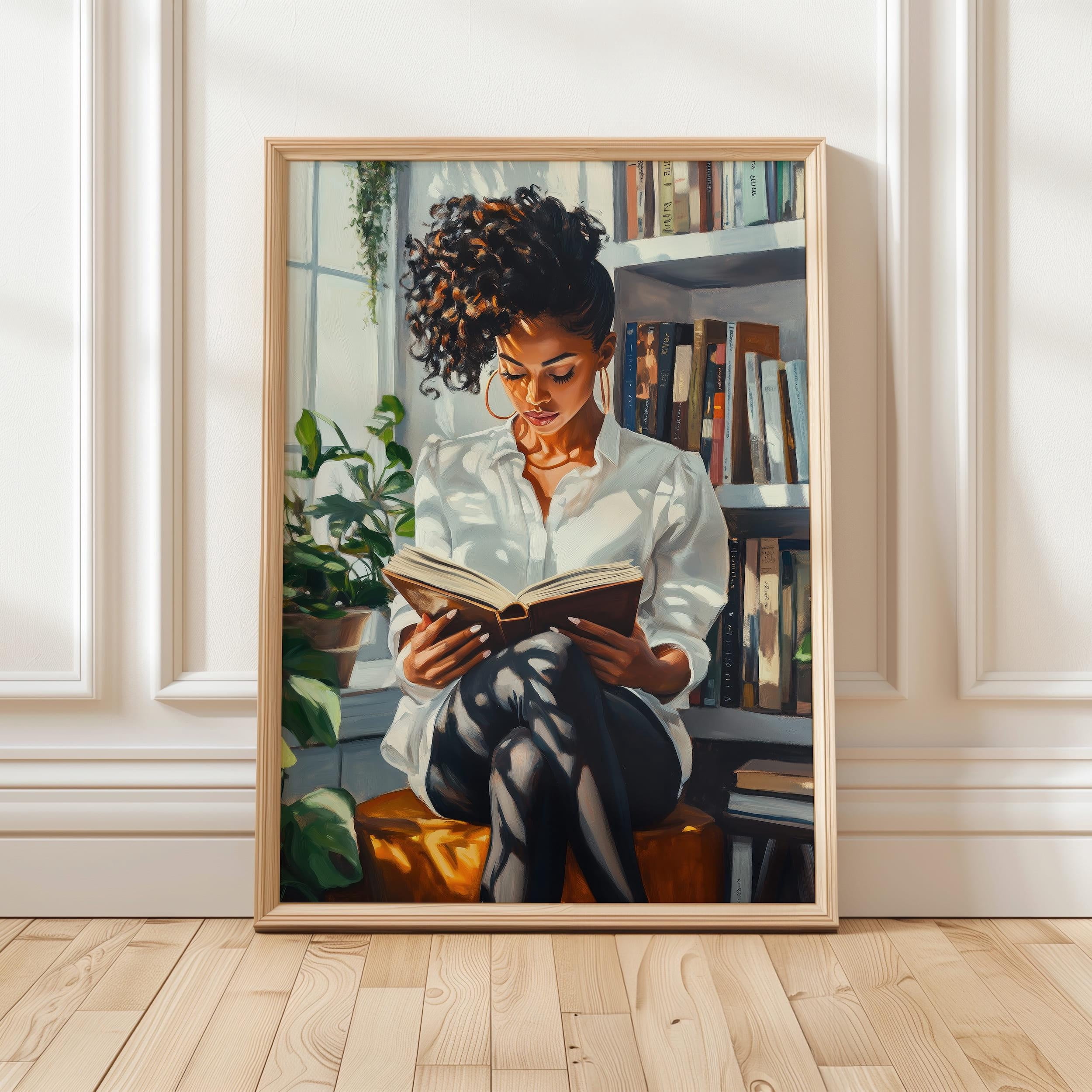 ValCoPo Black Woman Art Print | Reading Art | African American Book ...