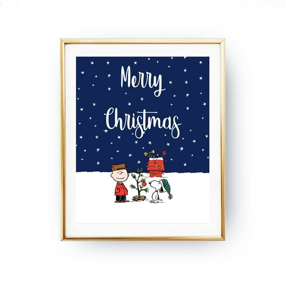 ValCoPo Charlie Brown Christmas, Snoopy and Charlie Christmas, Merry Christmas Poster, Holiday Home Decor, Wall Art