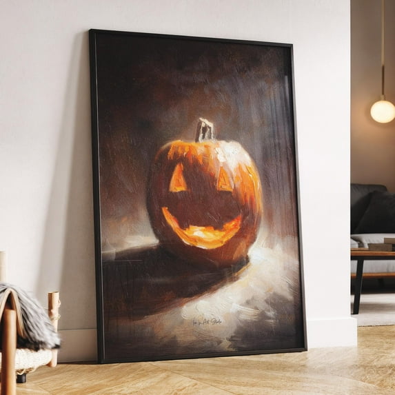 ValCoPo Halloween Jack O Lantern Poster – Vintage Oil Painting Print – Halloween Wall Decor – Spooky Pumpkin Art