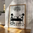 thumbnail image 1 of ValCoPo Halloween Skeletons | Black and White Vintage Skeletons Supper with Wine | Halloween Party Decor | Drinking Skeletons Print, 1 of 3
