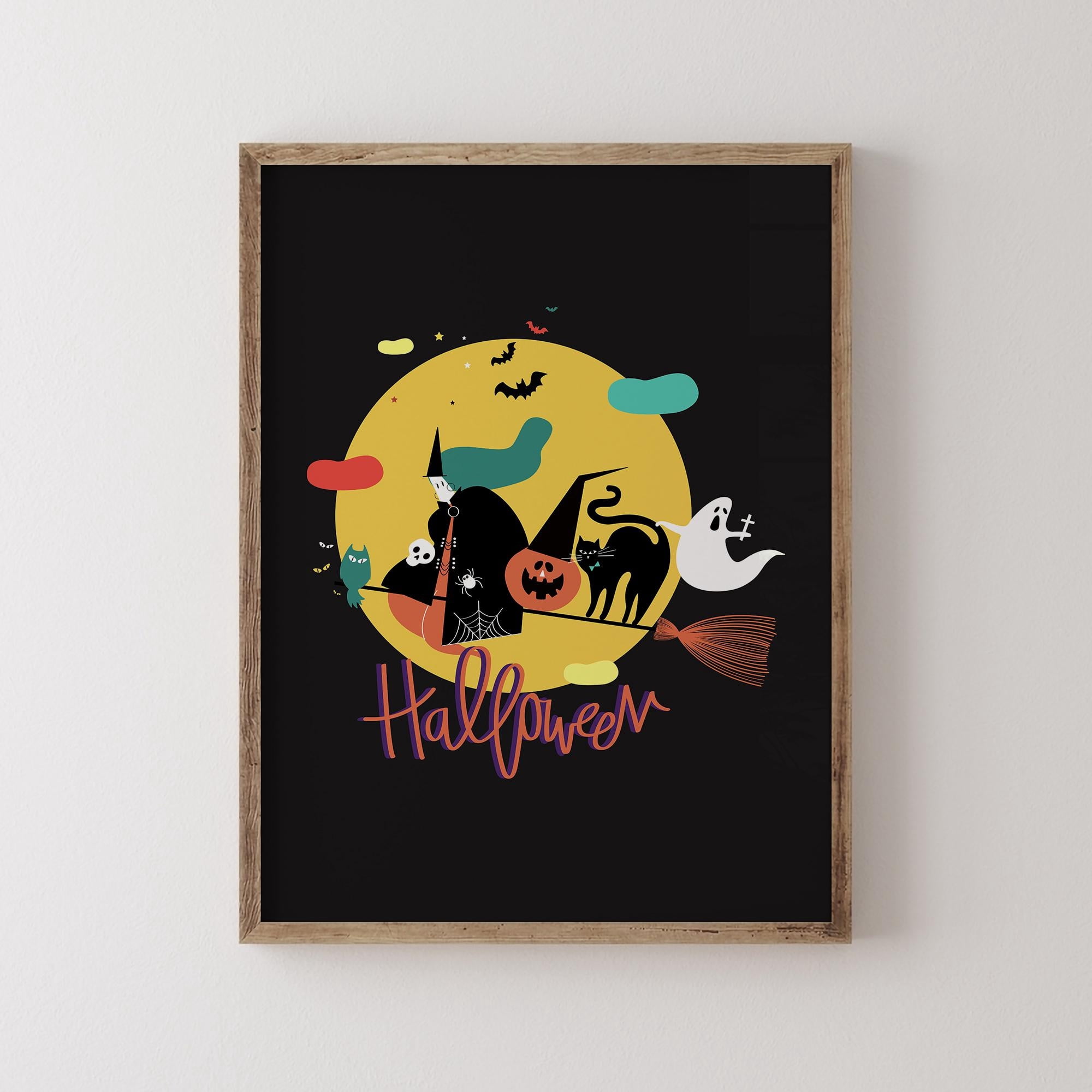 ValCoPo Halloween Wall Art Decor , Gothic Spooky Art painting, Cute ...