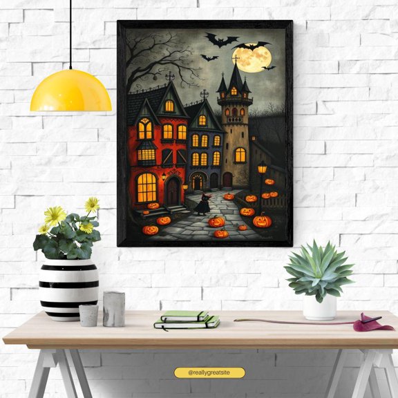 ValCoPo Spooky Gothic Halloween Art: Bats, Pumpkins