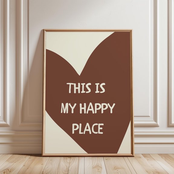 ValCoPo This Is My Happy Place Poster, Quote Wall Art, Heart Print