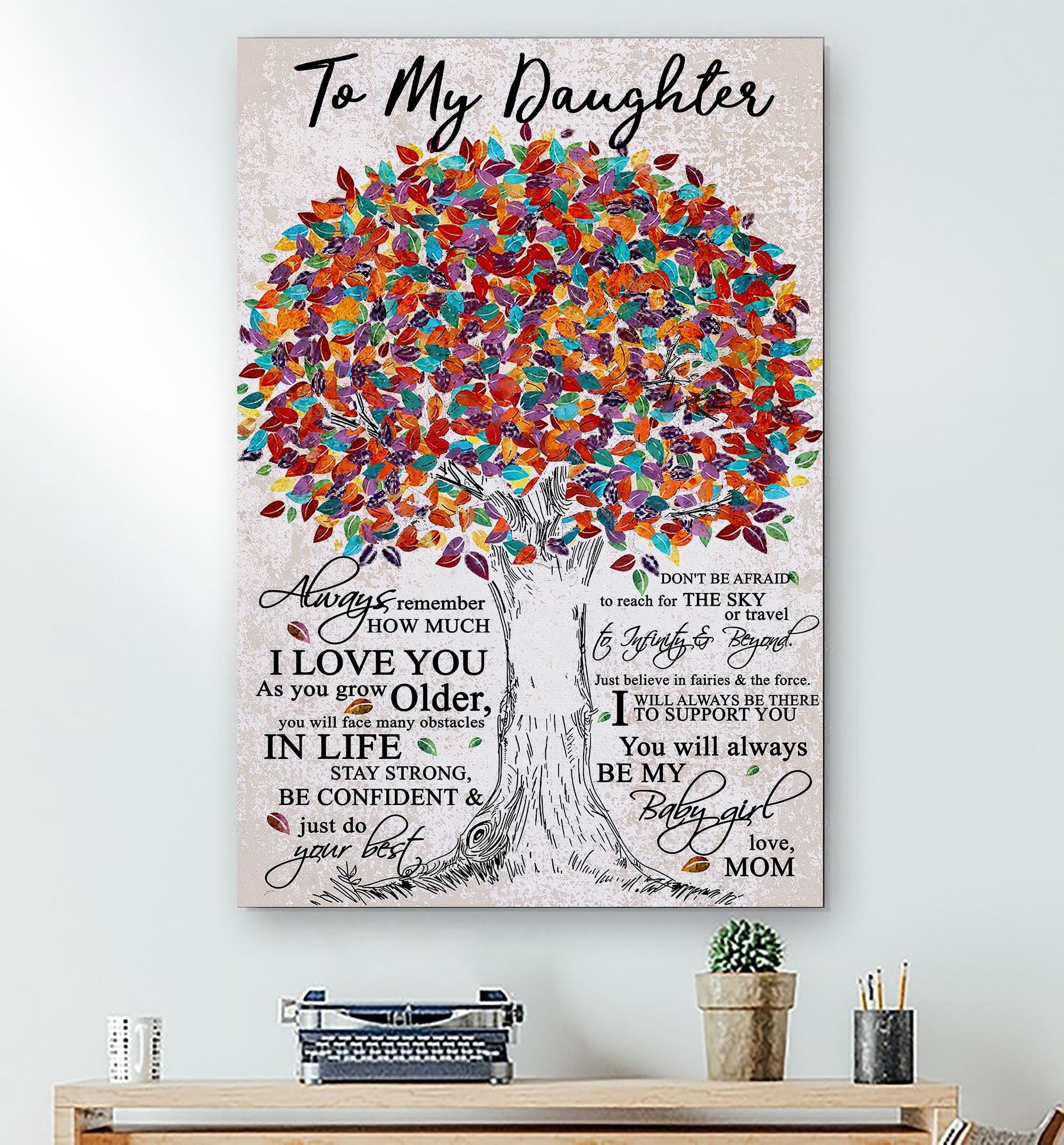 ValCoPo To My Daughter From Mom Poster, Always Be My Baby Girl Wall Art ...