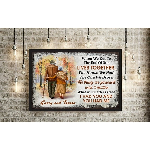 ValCoPo When We Get To The End Of Our Lives Together Poster, Family Old Couple Poster, Personalized Fall Couple Wall Art, Couple Gift