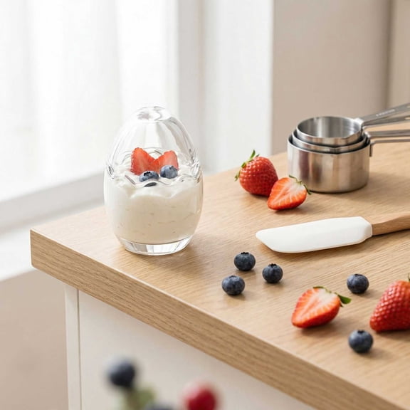 ValHome 3.5 Inch Glass Egg Shaped Dessert Cup - Mini Egg Glass Cup Clear Parfait and Yogurt Glass for Pudding, Mousse, Fruit, Candy, Individual Dessert Serving and Tabletop Spring Easter Display