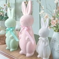 thumbnail image 1 of ValHome 3PCS Easter Flocked Bunny Decor Set - 15.5" Velvet Rabbit Figurines Pastel Spring Bunny Decorations - Standing Easter Bunny Decorations for Tabletop, Shelf, Mantel, Spring Home Decor, 1 of 8