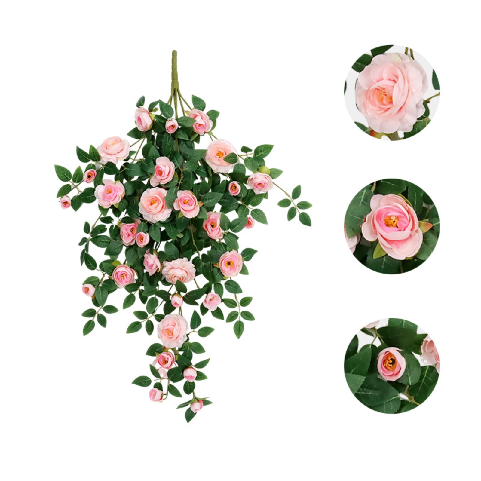 ValHome Artificial Hanging Rose Vine Cascading Floral Bush – 35.4
