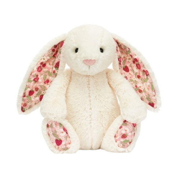 ValHome Cream Bunny Easter Bunny Plush Toys - 11.8" Blossom Cozy Cuddle Floral Ears Bunny Stuffed Animals Huggable Pillow - Spring Easter Basket Stuffer Birthday Gifts for Kids (Cream)