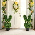 thumbnail image 1 of ValHome Easter Bunny Topiary Tree - 22" Rabbit Faux Boxwood Premium Artificial Garden Topiary Yard Decoration with Bow - Outdoor Lawn Stake for Spring, Easter Pathway & Porch Decorations, 1 of 9