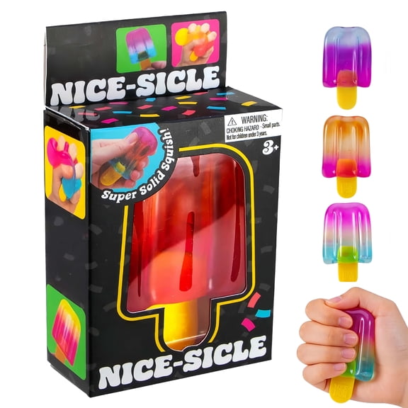 ValHome Popsicle Squeeze Toy Colorful Ice Pop Sensory Toy - 3.5" Ice Pop Squishies Soft Stretch TPR Fidget Toy for Stress Relief - Cute Desk Toy Party Favor Summer Gift for Kids A
