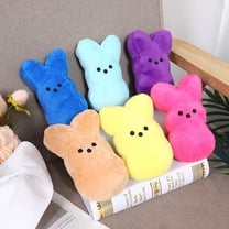 ValHome Rainbow Peep Bunny Plush Toys Easter Basket Stuffed Animals - 5.9" Bunny Plushies Rabbits Huggable Pillow - Easter Egg Hunt Prizes Spring Tiered Tray Décor Birthday Gifts for Kids (6PCS)