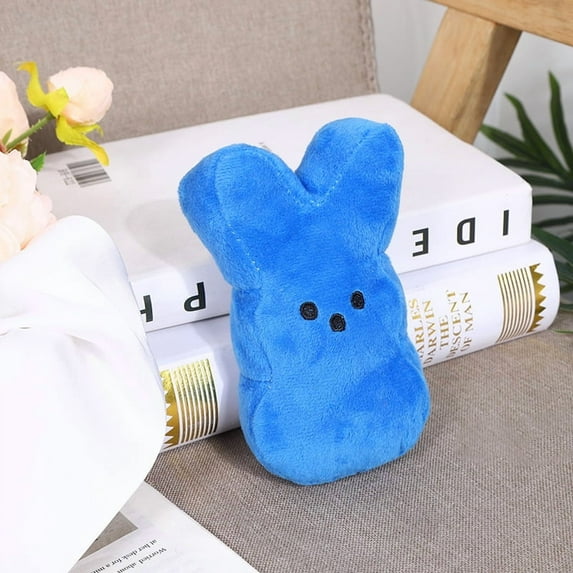 ValHome Rainbow Bunny Plush Toys Easter Basket Stuffed Animals - 5.9" Marshmallow Bunny Plushies Rabbits Soft Huggable Pillow - Easter Egg Hunt Prizes Spring Décor Birthday Gifts for Kids (Blue)