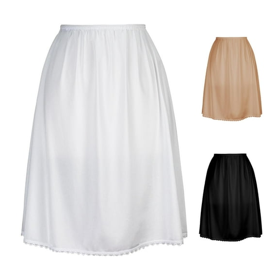 Valair Classic Short and Long Half Slip Skirt for Ladies and Girls - Slight Flair - Anti Static - Ranges 14" To 34" Length