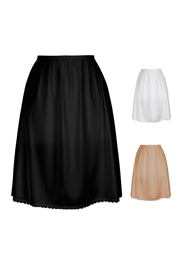 Classic Short and Long Half Slip Skirt for Ladies and Girls - Slight Flair - Anti Static - Ranges 14" To 34" Length