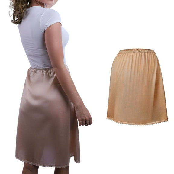 Valair Classic Short and Long Half Slip Skirt for Ladies and Girls - Slight Flair - Anti Static - Ranges 14" To 34" Length