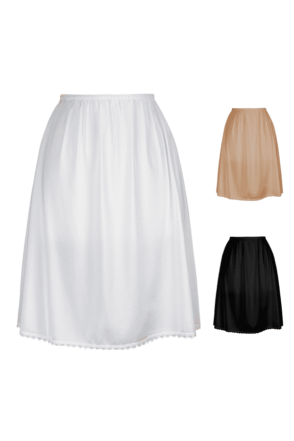 Classic Short and Long Half Slip Skirt for Ladies and Girls - Slight Flair - Anti Static - Ranges 14" To 34" Length
