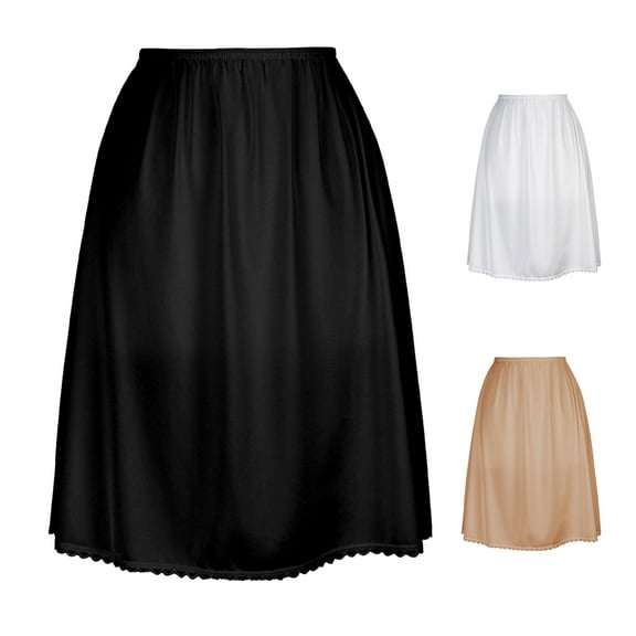 Valair Classic Short and Long Half Slip Skirt for Ladies and Girls - Slight Flair - Anti Static - Ranges 14" To 34" Length