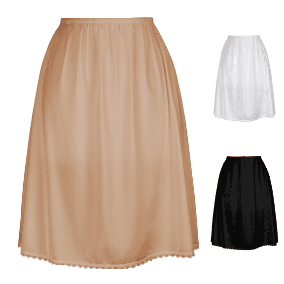 Valair Classic Short and Long Half Slip Skirt for Ladies and Girls - Slight Flair - Anti Static - Ranges 14" To 34" Length