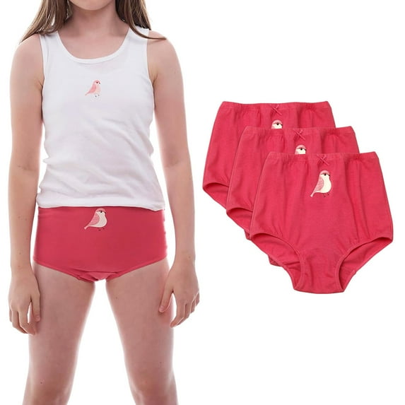 Valair Girls Underwear, 3 Pack Full Cut Soft Cotton Panties (Little Girls & Big Girls)